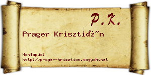 Prager Krisztián névjegykártya